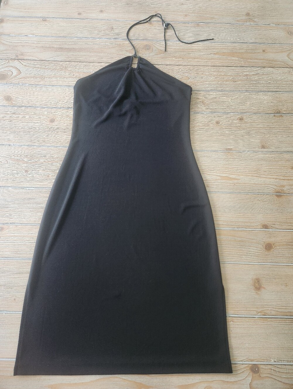 Black Halter Bodycon Dress - Sleek Evening Style Vintage Kenneth Cole Size Small
